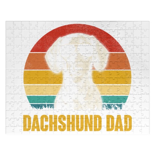 Dachshund Dog Vintage Retro Dog Mom Dad Lover Gift Jigsaw Puzzles