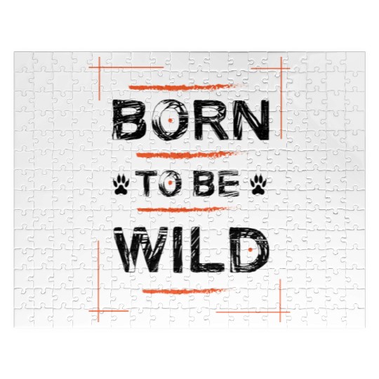 Born To Be Wild Typography Jigsaw Puzzles Design