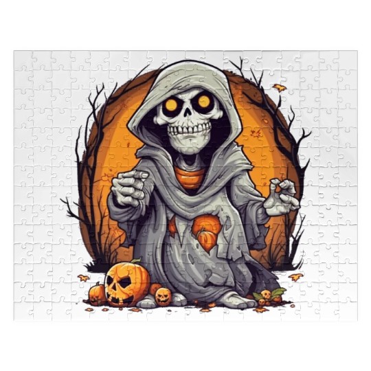 Eerie Halloween Ghoul Art, Spooky Season Delight 5 Jigsaw Puzzles