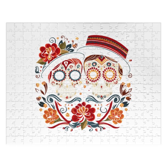 Dia De Los Muertos Sugar Skull Mexican Holiday Jigsaw Puzzles