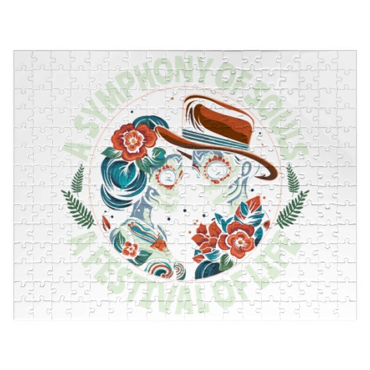 Dia De Los Muertos Sugar Skull Mexican Holiday Jigsaw Puzzles