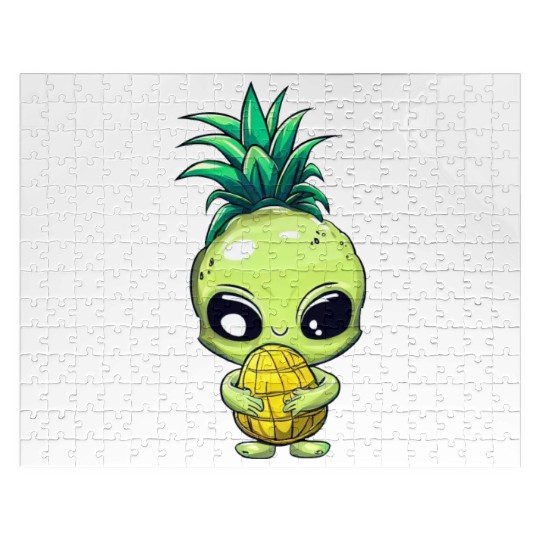 Alien with Pineapple Hair Jigsaw Puzzles