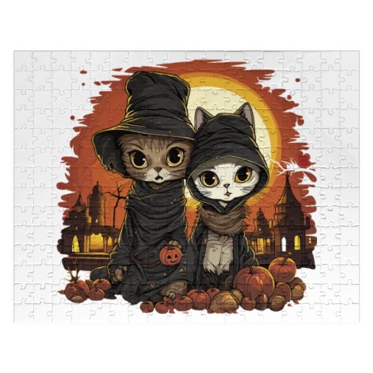 Cute Kittens Trick or Treating - Happy Halloween! Jigsaw Puzzles