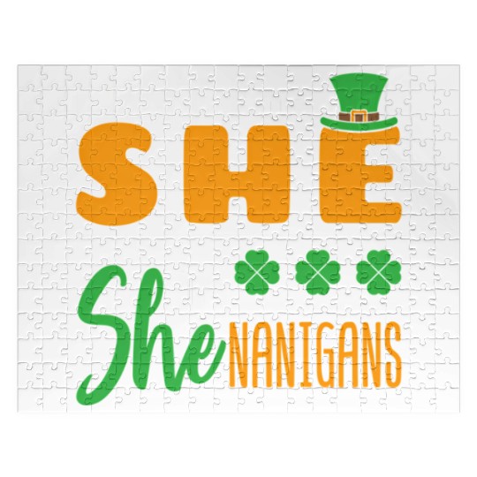 I Put The She In Shenanigans St Patrick'S Day Jigsaw Puzzles