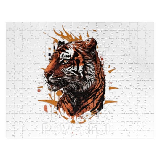 Powerful of tiger: Unique Ai tiger design Jigsaw Puzzles