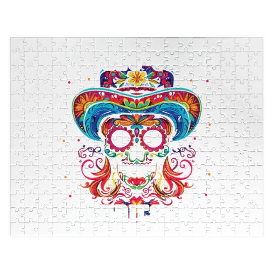 Dia De Los Muertos Sugar Skull Mexican Holiday Jigsaw Puzzles