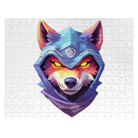 Hooded Alpha Wolf Ninja: Leader of the Night Jigsaw Puzzles