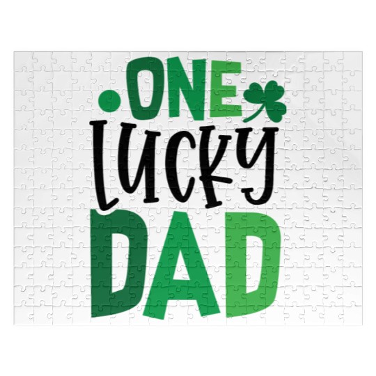 One Lucky Dad Clover Shamrock Irish Ireland Jigsaw Puzzles