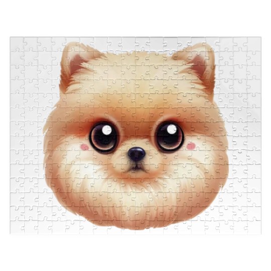 Playful Pomeranian Artwork Jigsaw Puzzles