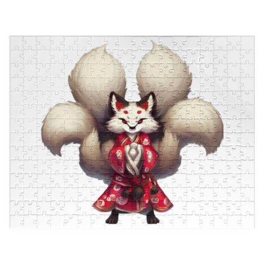 Kai the Kitsune Fox Spirit Yokai Anime Spirit Jigsaw Puzzles