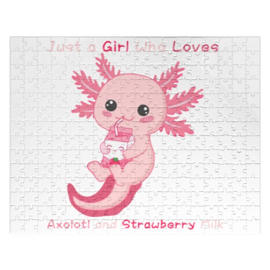 Just a Girl Who Loves Axolotl and Strawberry Milk Jigsaw Puzzles