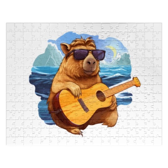 Capybara Playing Guitar Jigsaw Puzzles