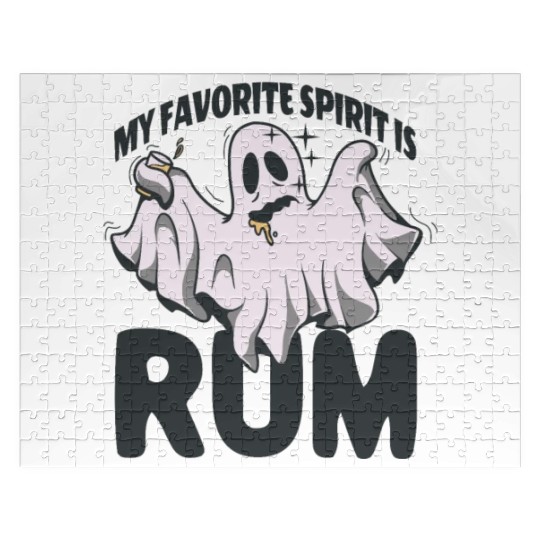 My Favorite Spirit Is Rum Halloween Rum Ghost Jigsaw Puzzles