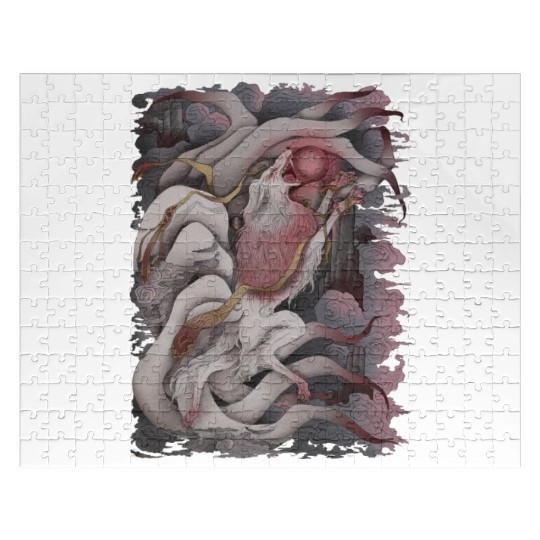 Kitsune Blood Moon Jigsaw Puzzles