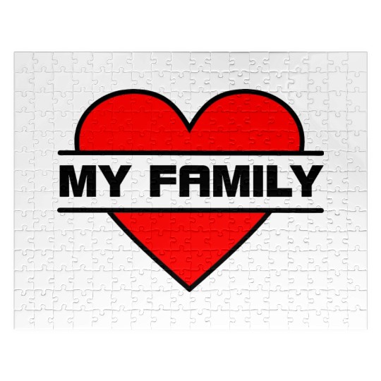 Heart I love my family Jigsaw Puzzles