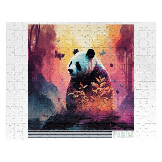 Panda Bear Ailuropoda Melanoleuca Friend Lover Jigsaw Puzzles