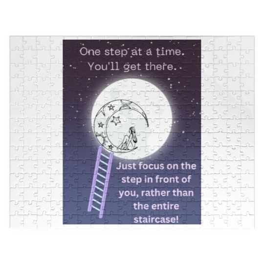 Full Moon Inspirational Quote Poster Jigsaw Puzzles