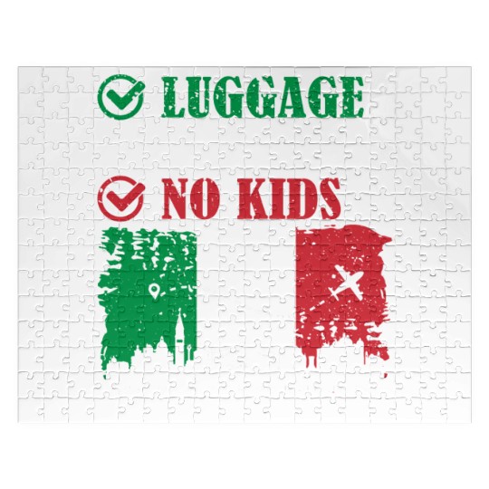 Luggage Passport No Kids Italy Bound Vacation Jigsaw Puzzles