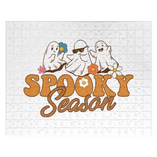 Halloween Spooky Season Boo Ghost Let's Go Ghouls Jigsaw Puzzles