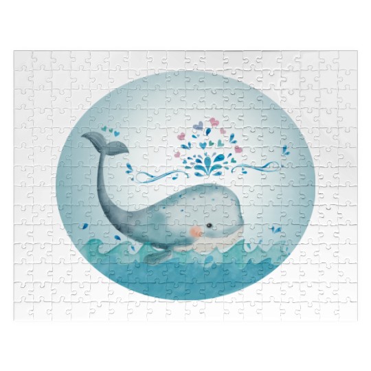 Whale Cute Whale Swimming Jigsaw Puzzles