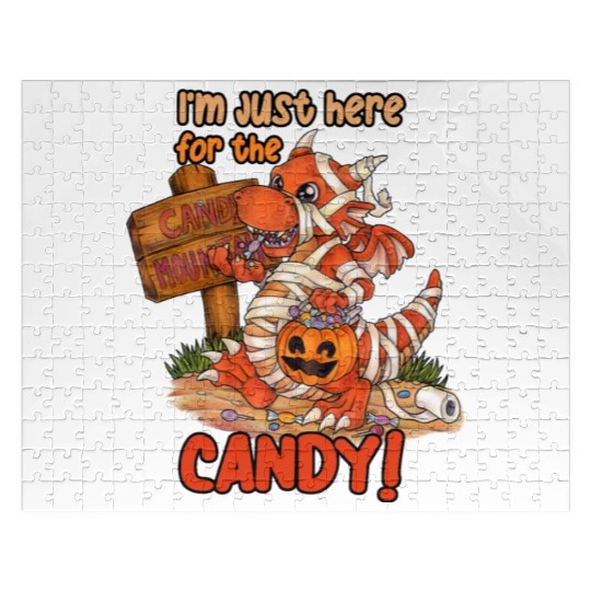 I'm Just Here For Candy Halloween Dragon Mummy Jigsaw Puzzles