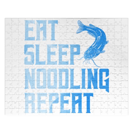 Flathead Fish Eat Sleep Noodling Repeat Catfish Jigsaw Puzzles