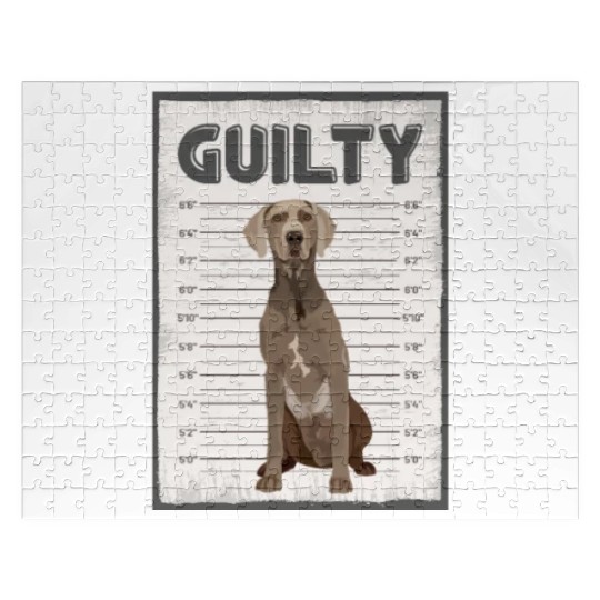 Guilty Weimaraner Mug Shot Jigsaw Puzzles