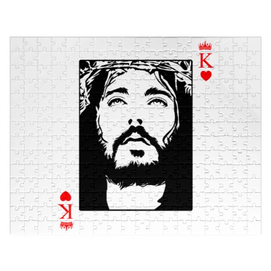 Jesus Is King Jesus King Of Hearts Card Christian Jigsaw Puzzles
