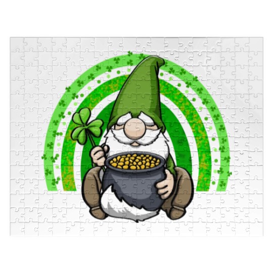 Pot of Gold Gnome Rainbow Jigsaw Puzzles