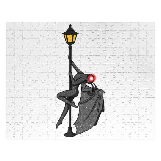 Mothman Pole Dancing On A Street Lamp Funny Jigsaw Puzzles