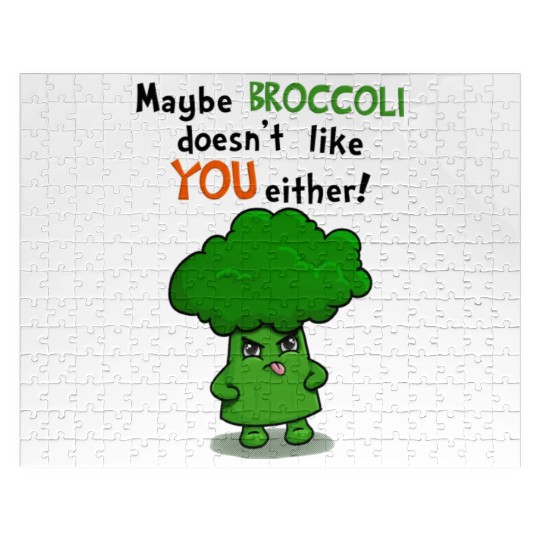 Maybe Broccoli Doesnt Like You Either Funny Kawaii Jigsaw Puzzles