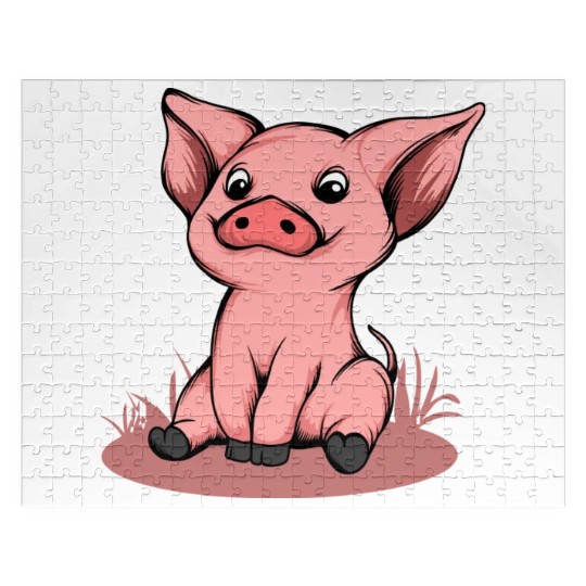 Cute Funny Happy Piglet Graphic Pig Lover Gift Jigsaw Puzzles