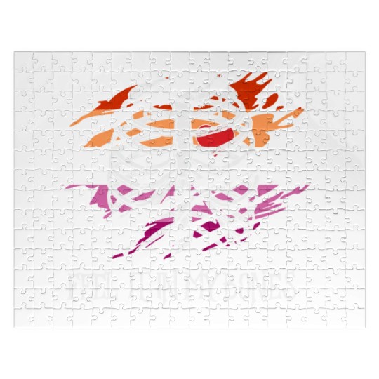 Skeleton on Lesbian Flag Colors Background Jigsaw Puzzles