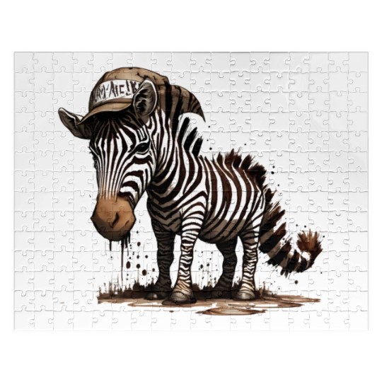 Cool and elegant punk zebra Jigsaw Puzzles