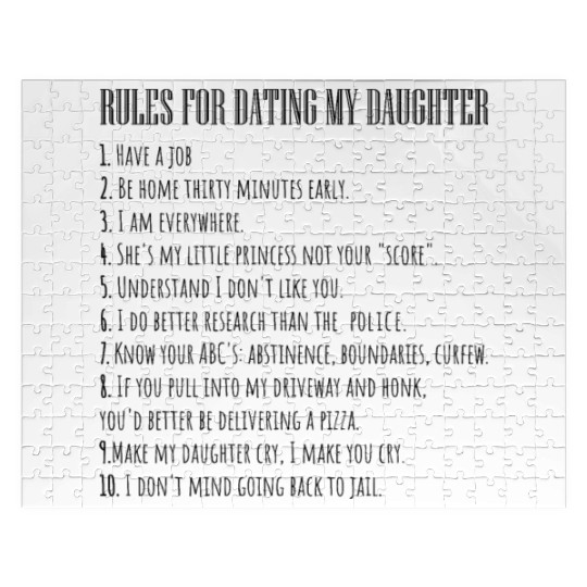 Fathers Day Rules For Dating My Daughter Daddy Jigsaw Puzzles