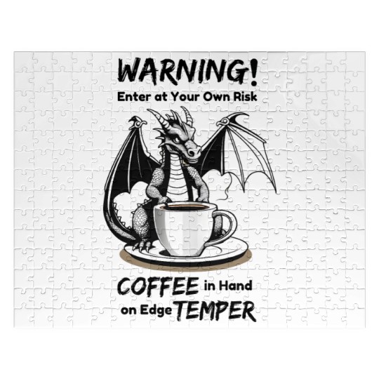 Angry Dragon Coffee Phrase Jigsaw Puzzles