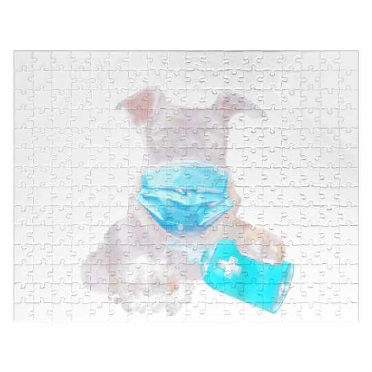Miniature Schnauzer Ew People Dog Wearing A Face Jigsaw Puzzles