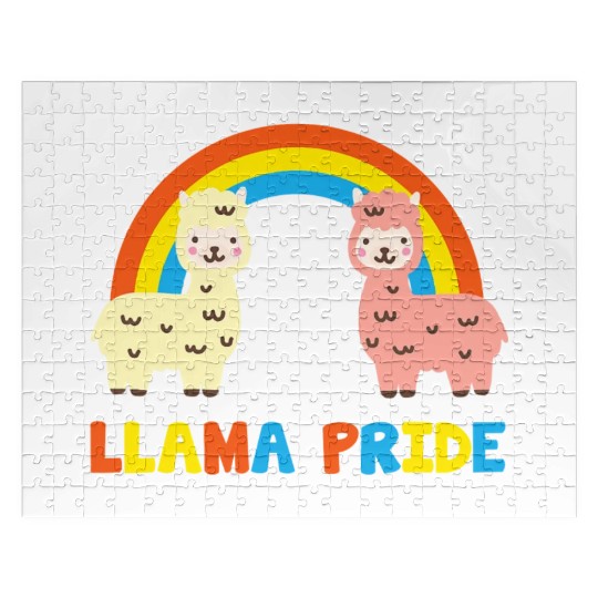 Llama Pride Alpaca Gay Fun Sweet Rainbow Jigsaw Puzzles