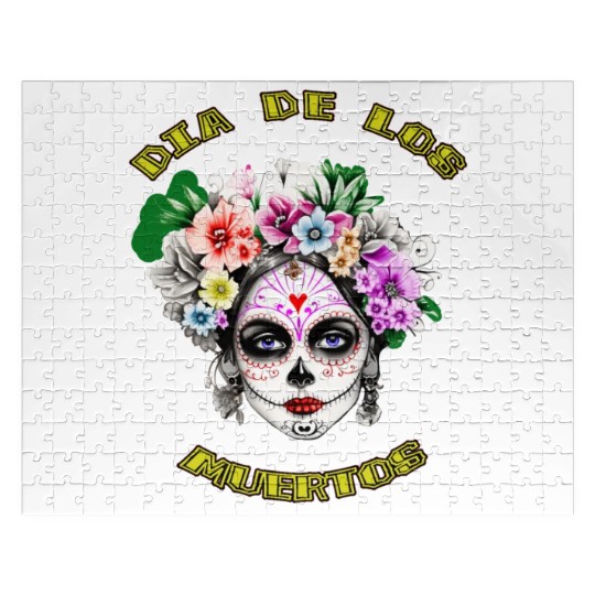 flower girl - day of the dead Jigsaw Puzzles