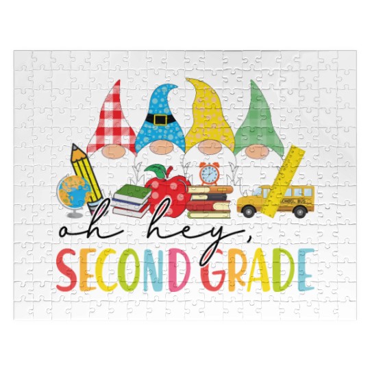Oh Hey Second Grade Gnomes Student 2nd Grade Back Jigsaw Puzzles