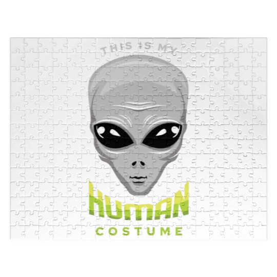 Alien Human Costume Funny Lazy Creepy Halloween Jigsaw Puzzles