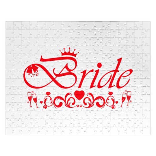Bride Bachelorette Party Red Jigsaw Puzzles