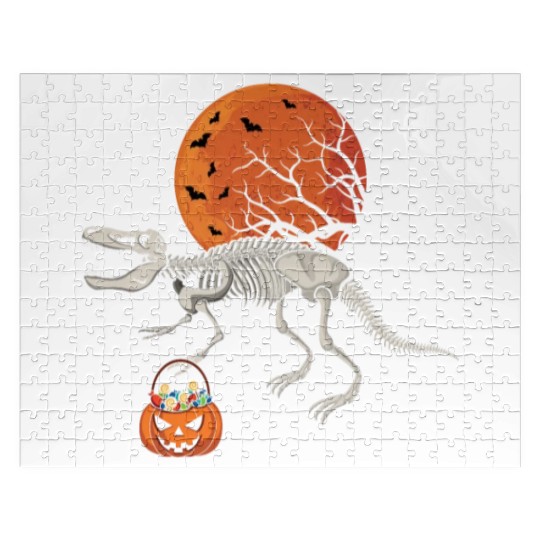 Dinosaur Skeleton Lazy Creepy Halloween Jigsaw Puzzles