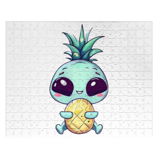 Alien with Pineapple Punk Hairstyle Jigsaw Puzzles
