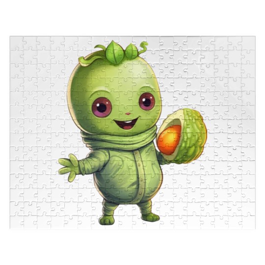 Green Alien Meets Avocado: Healthy Extraterrestria Jigsaw Puzzles