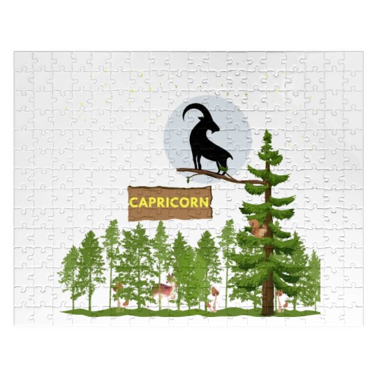 Zodiac Sign Capricorn Astrology Wild Forest Jigsaw Puzzles