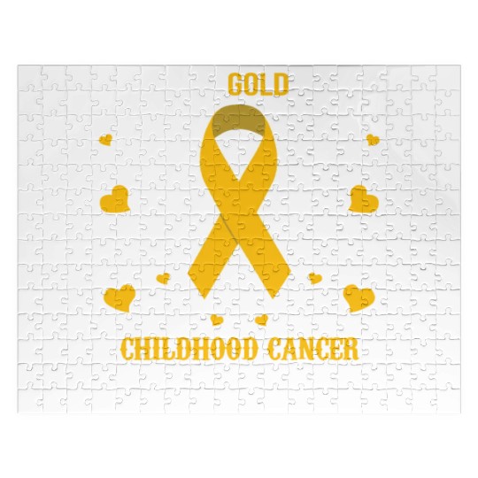 I Wear Childhood Cancer Awareness Supporter Ribbon Jigsaw Puzzles