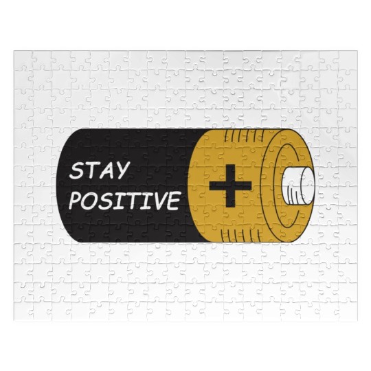 Stay Positive Battery Cell Motivation Sticker Jigsaw Puzzles