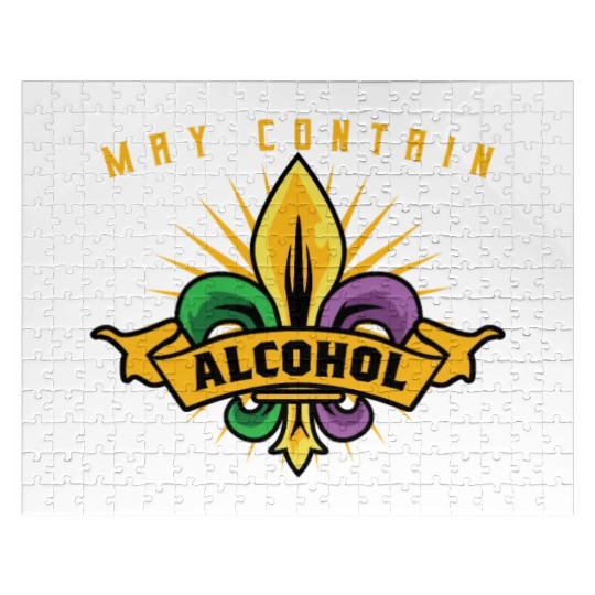May Contain Alcohol Mardi Gras Jigsaw Puzzles