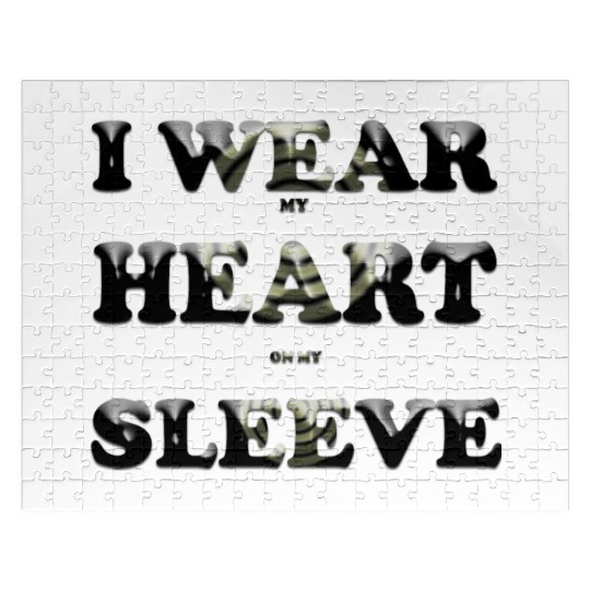 I wear my heart on my sleeve design Jigsaw Puzzles gift